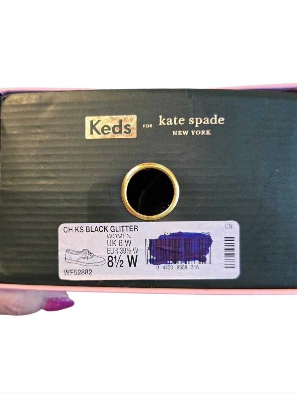 Keds X Kate Spade New York Black Glitter Lace Up Sneakers 8.5W - Picture 11 of 12